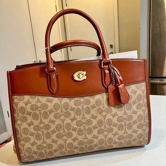 Coach Authentic CC Signature Brooke New Carryall Handbag - Picture 1 of 16